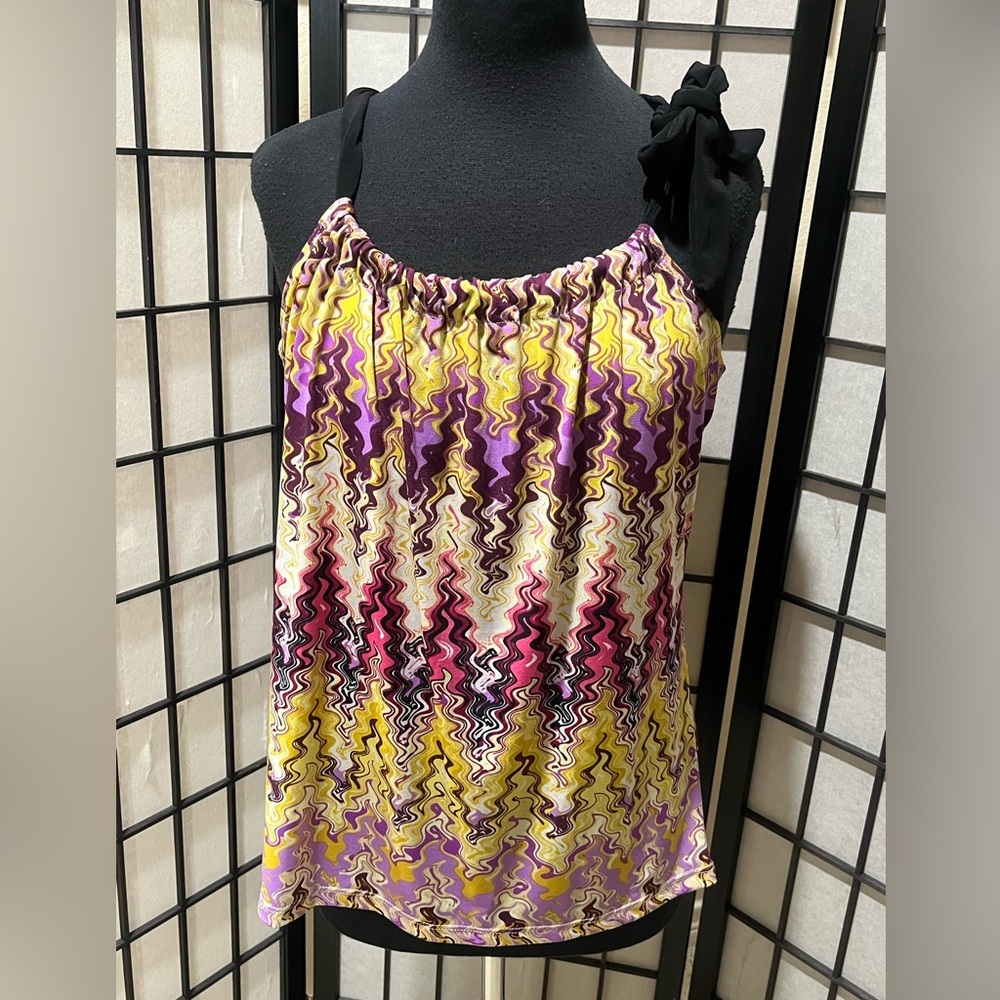 Fenn Wright Manson BOHO ONE SHOULDER TIE Top , GEOMETRIC PRINT SIZE M